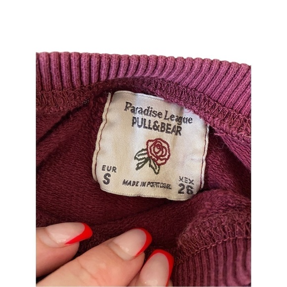 Paradise League Pull & Bear Louisana Cropped Sweatshirt I Size: S - Picture 3 of 6